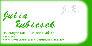 julia rubicsek business card